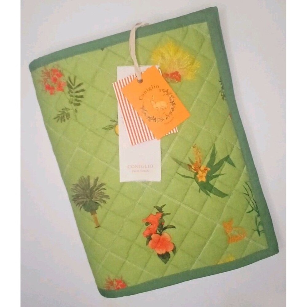 Coniglio Palm Beach Placemats Set Of 4 Reversible Tropical Print/ Green NWT $250 - Picture 14 of 16